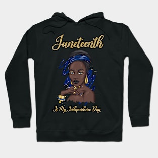 Juneteenth Black Girl Cute afro Girl Queen Celebrating 1865 Independence Hoodie